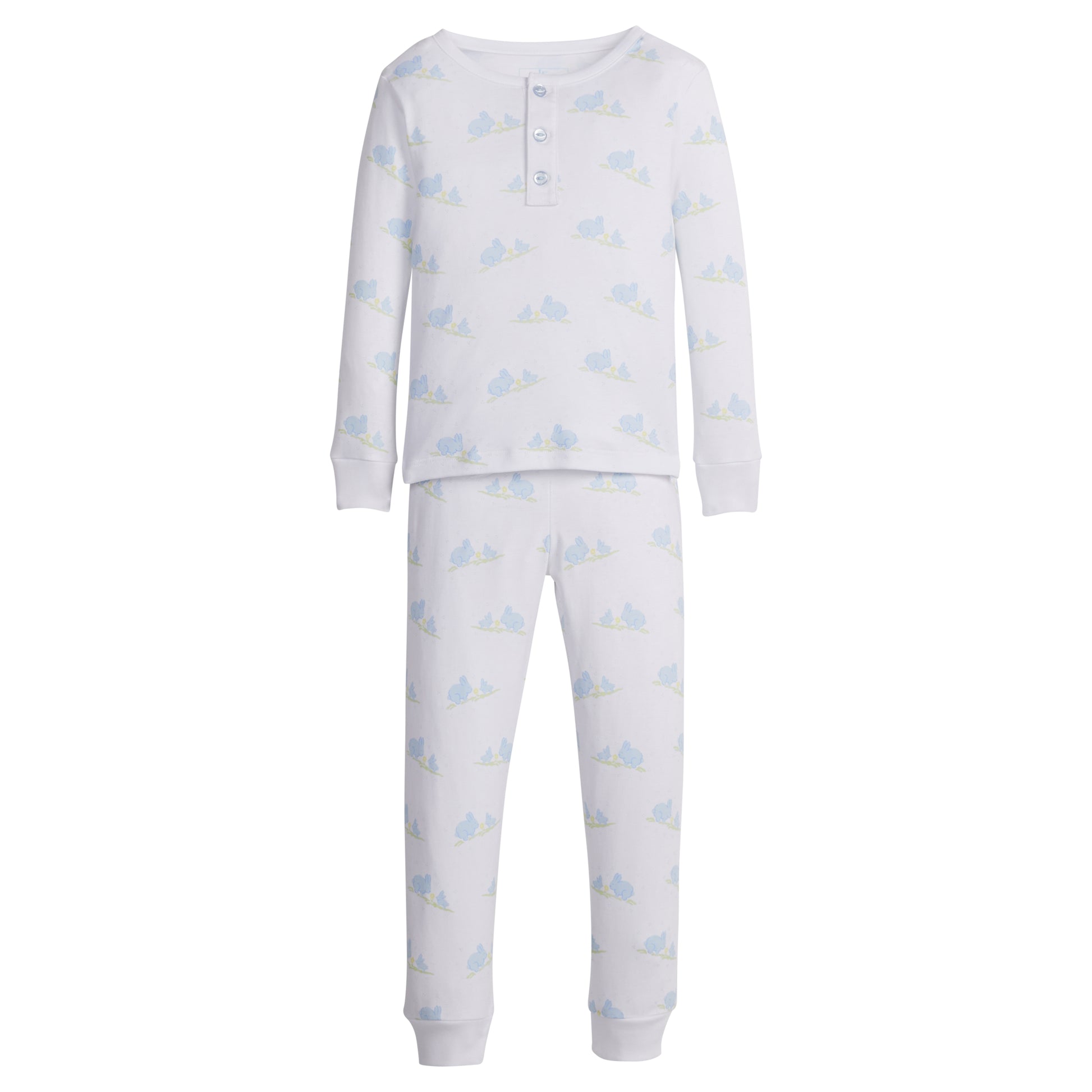 Little English Printed Jammies - Blue Bunnies