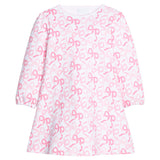 Little English Printed Bows and Ribbons Long Sleeve Dress