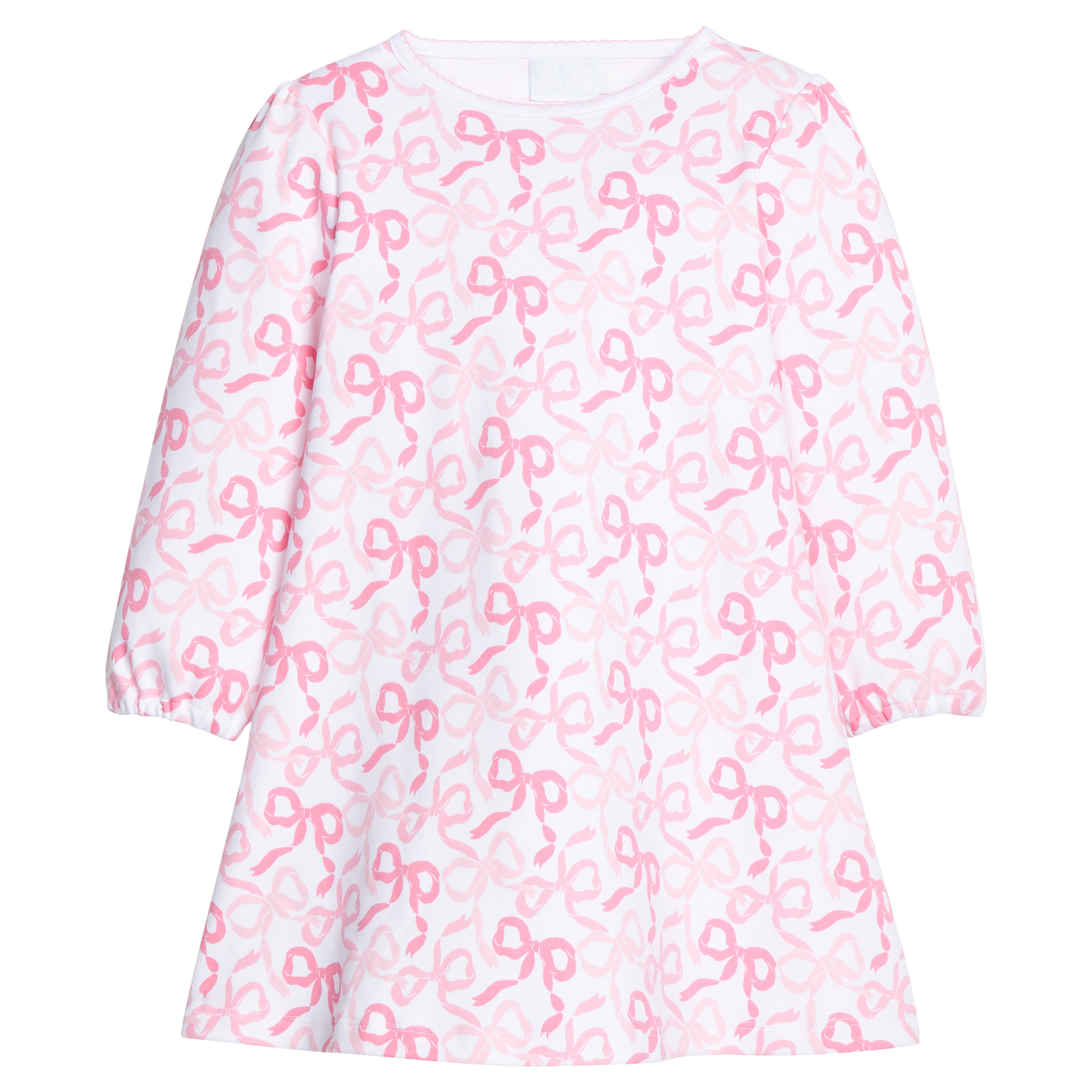 Little English Printed Bows and Ribbons Long Sleeve Dress