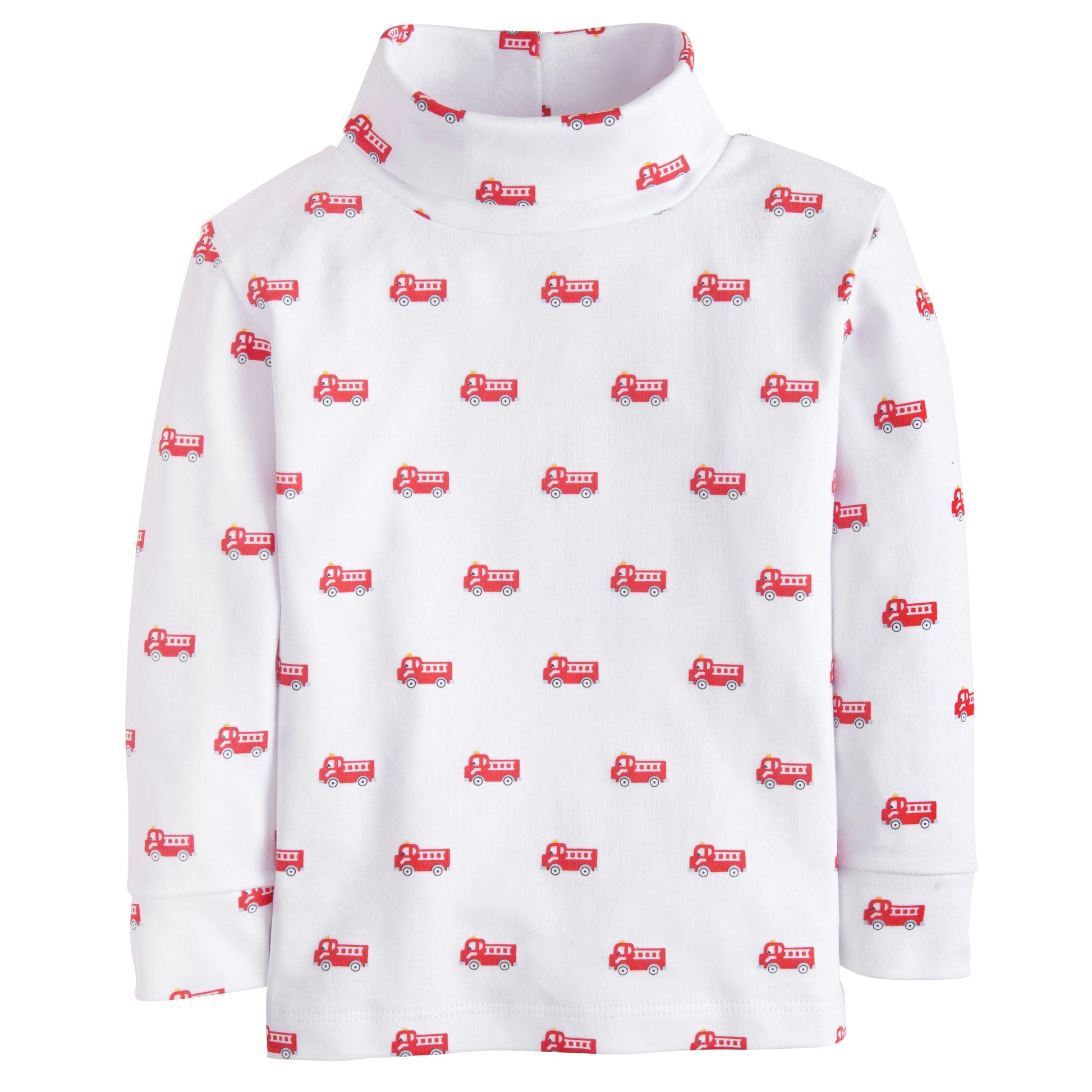 Little English Printed Turtleneck - Fire Truck