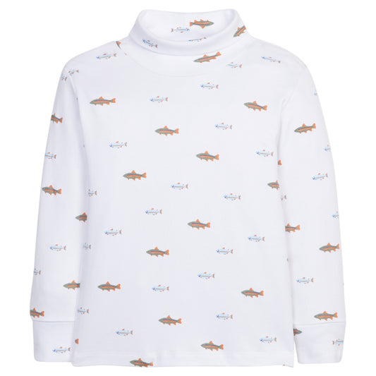 Little English Printed Turtleneck - Fish