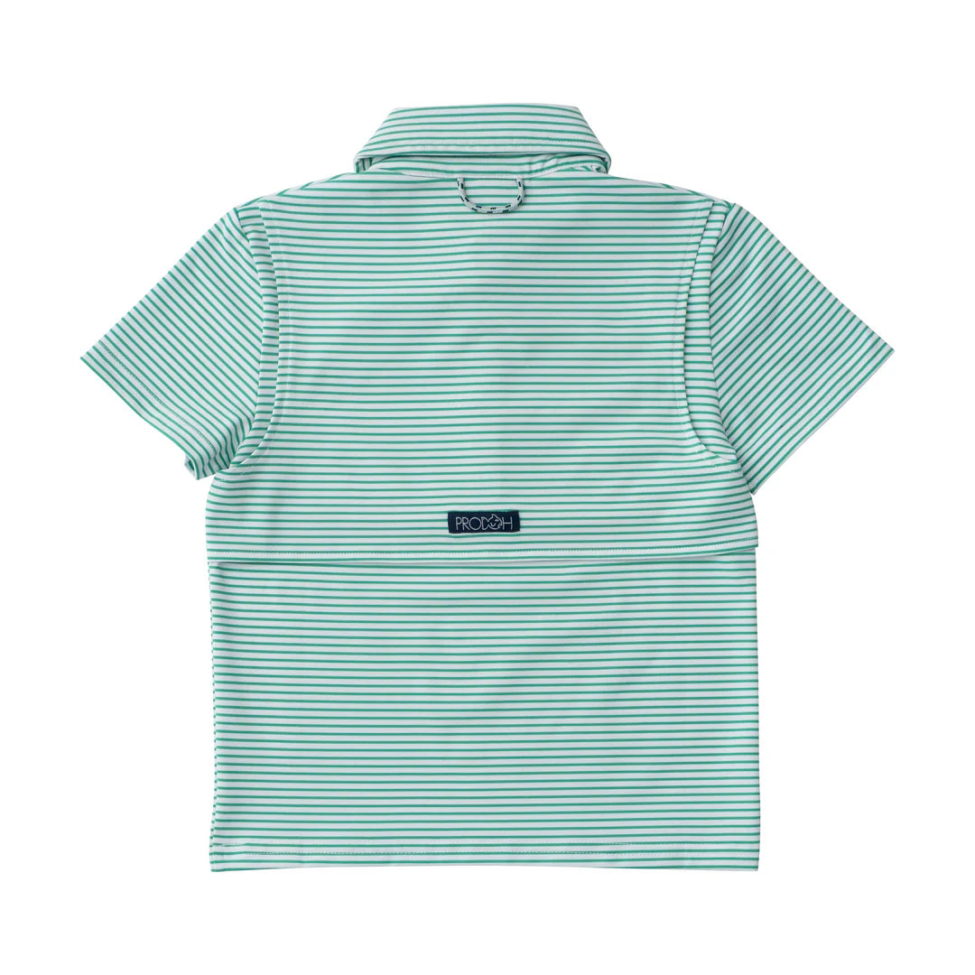 Pro Performance Polo - Simply Green Stripe