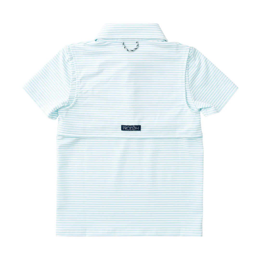 Pro Performance Polo - Aruba Stripe Blue