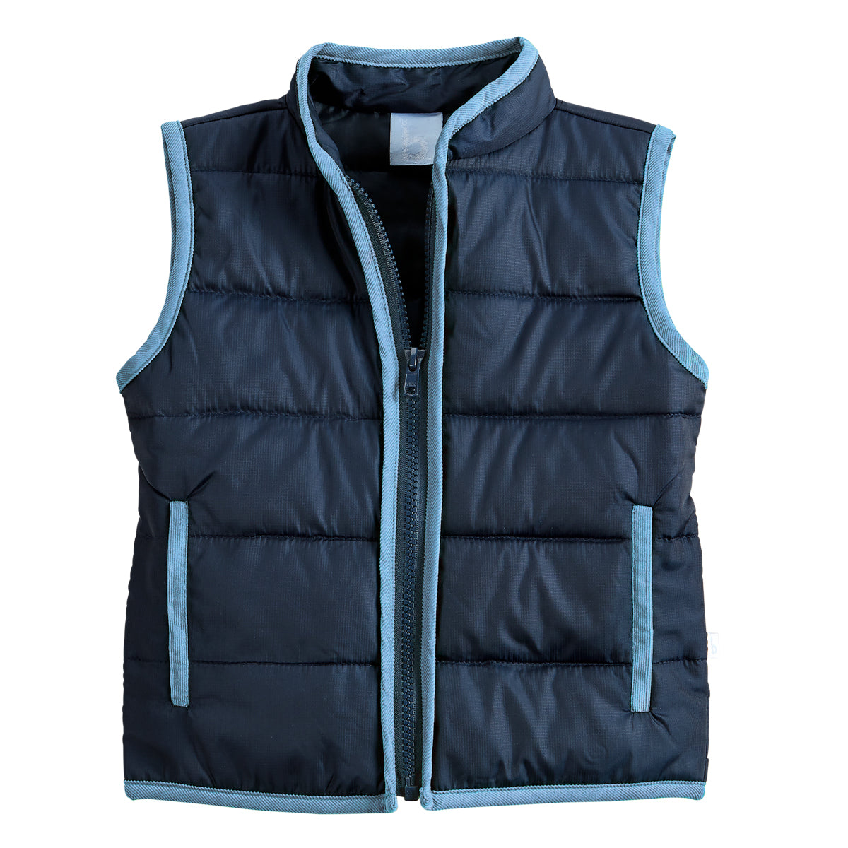 Puffer Vest- Navy and Light Blue