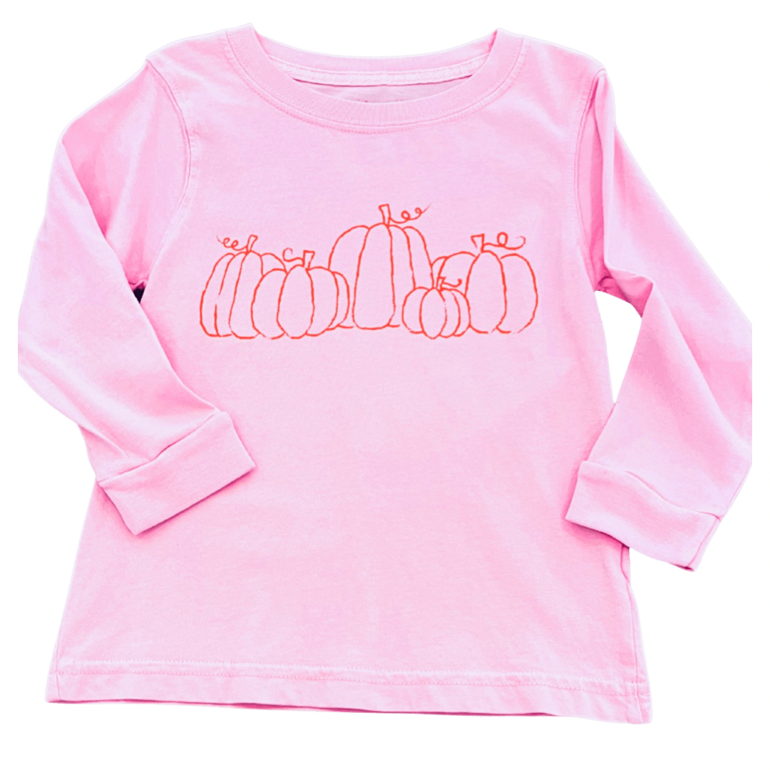 Mustard & Ketchup Children's Clothing Pink Pumpkin Long Sleeve T-Shirt