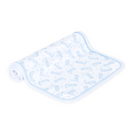 Magnolia Baby Darling Cowboy Boots Printed Burp Cloth- Light Blue