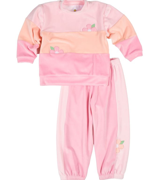 Florence Eiseman Velour Knit Set With Flowers