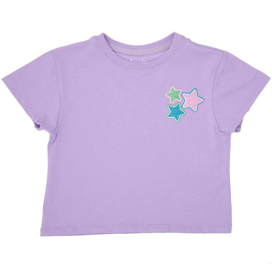 Azarhia Glitter Stars Lavender Boxy Tee