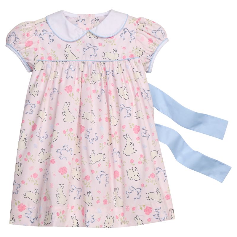 Little English Short Sleeve Natalie Dress- Bunny Blooms