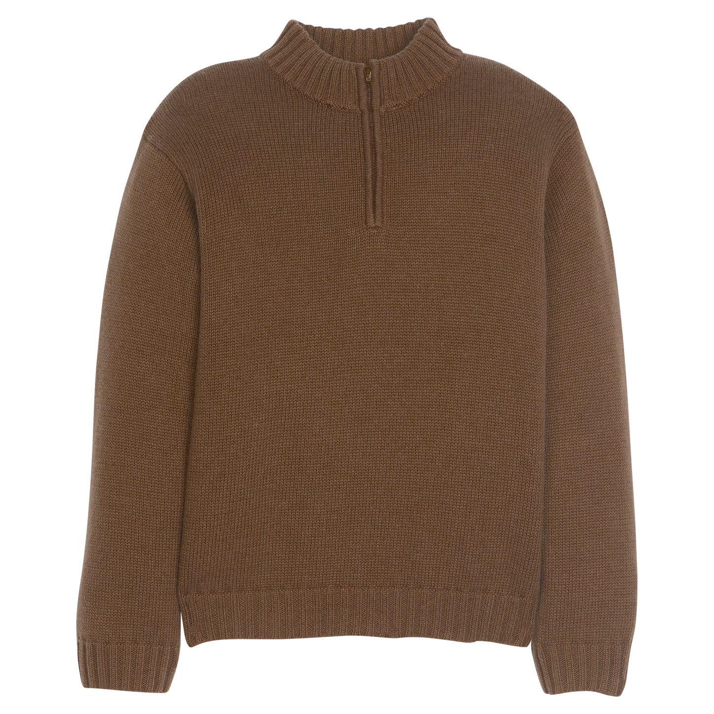 Little English Quarter Zip Sweater - Brown