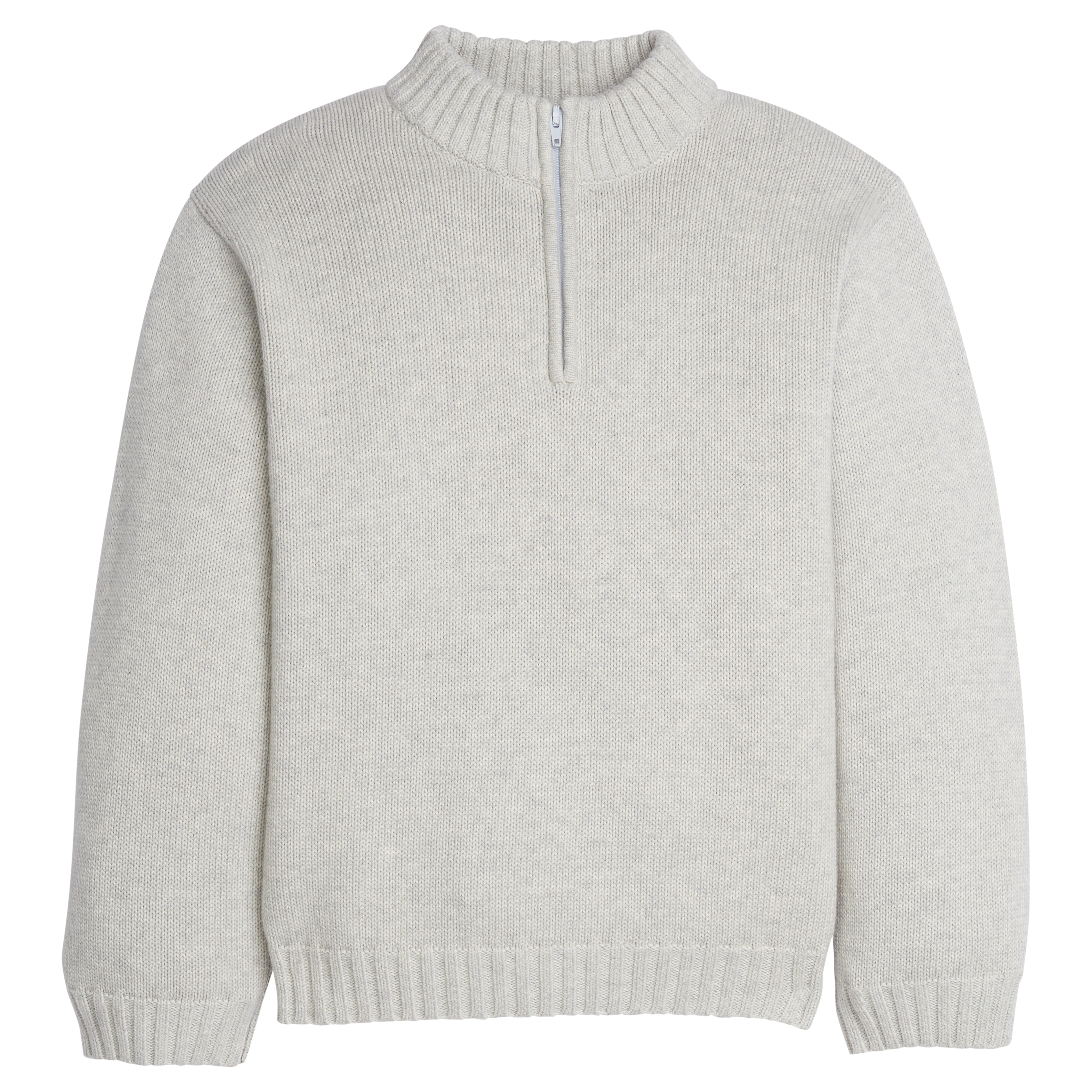 Little English Quarter Zip Sweater - Gray