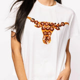 Queen of Sparkles Texas Sequin Flower Tee- Women's