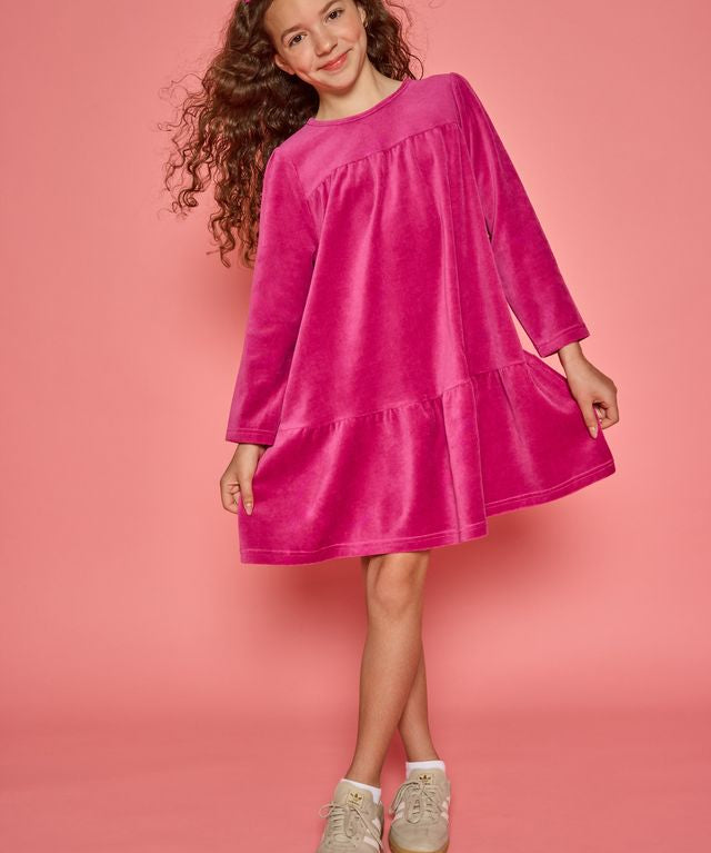 Lisle Dress- Magenta Velour