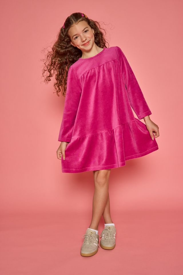 Lisle Dress- Magenta Velour