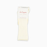 La Coqueta Ribbed Knee High Kids Socks - Off White