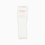 La Coqueta Ribbed Knee High Kids Socks - White