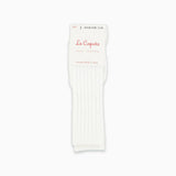 La Coqueta Ribbed Knee High Kids Socks - White