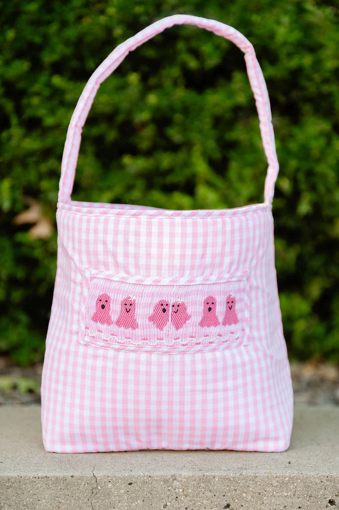 Ruth and Ralph Pink Ghosts Smocked Treat Bag