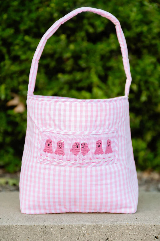 Ruth and Ralph Pink Ghosts Smocked Treat Bag