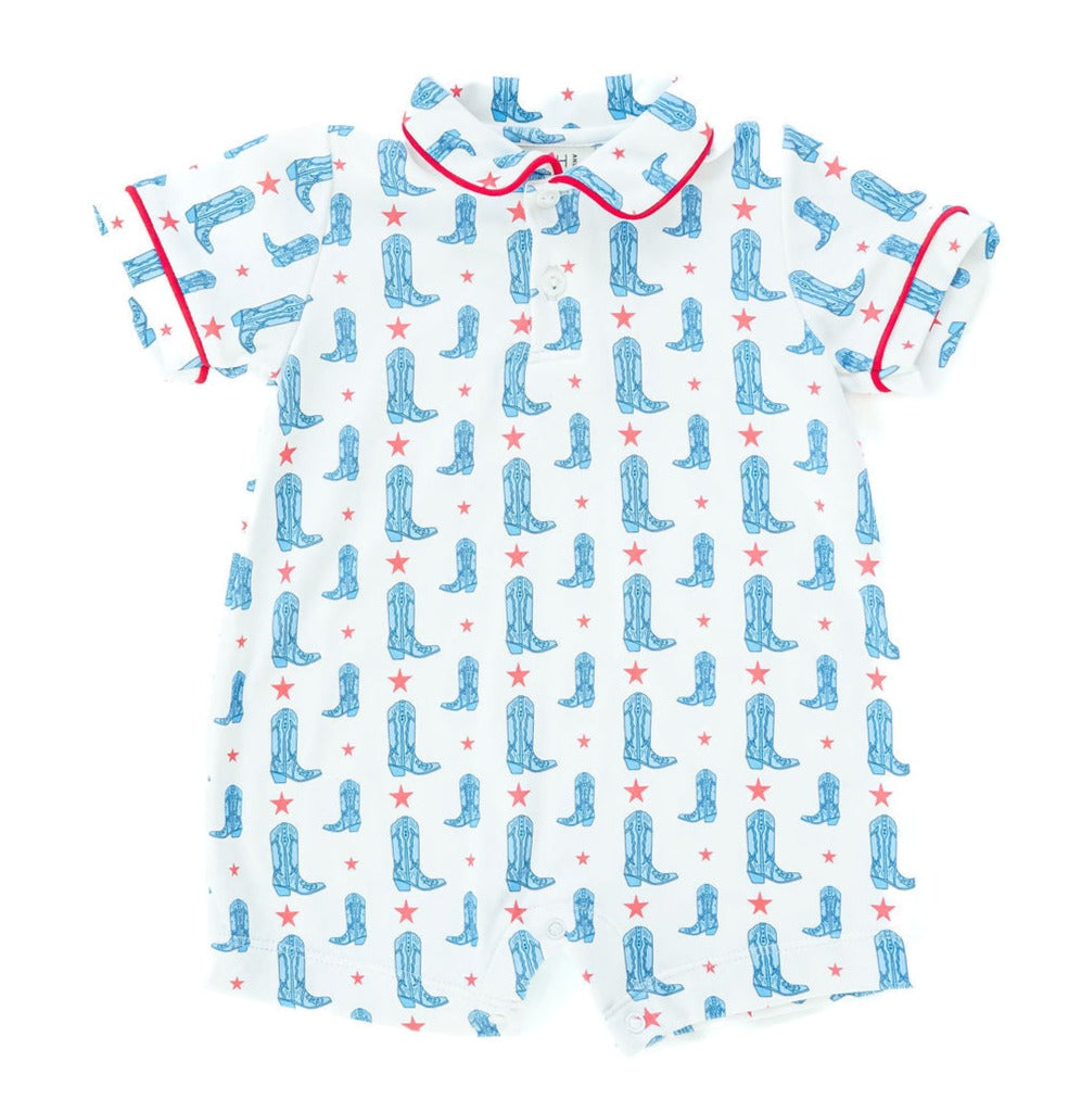 Ruth and Ralph Red, White, and Blue Boots Harold Romper