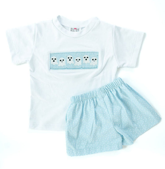 Ruth and Ralph Blue Ghosts Beau Shorts Set