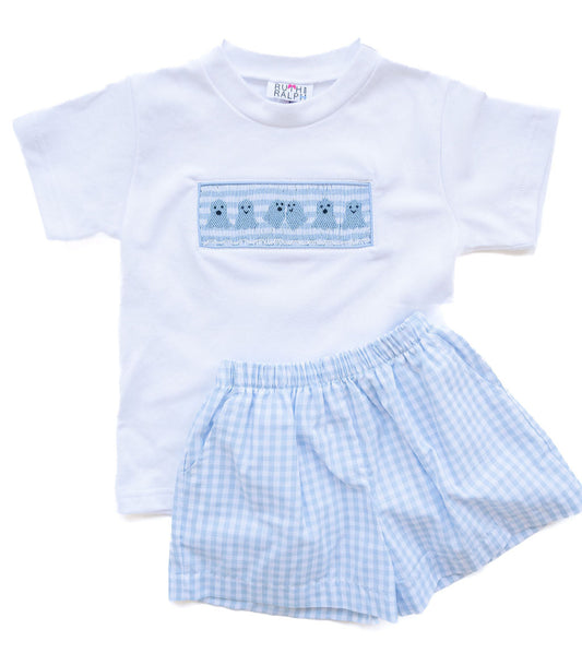 Ruth and Ralph Blue Ghosts Beau Shorts Set