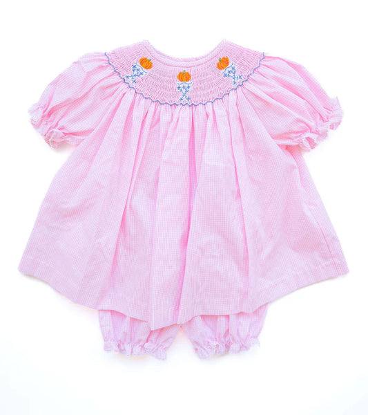 Pumpkins Smocked Annabelle Bloomer Set