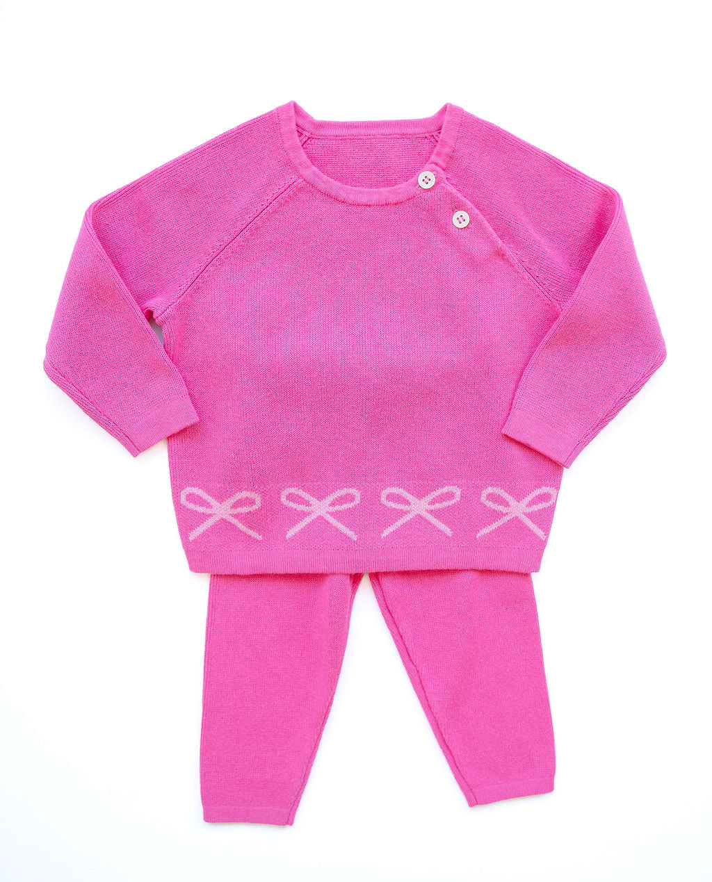Ruth and Ralph Pink Bows Knit Set