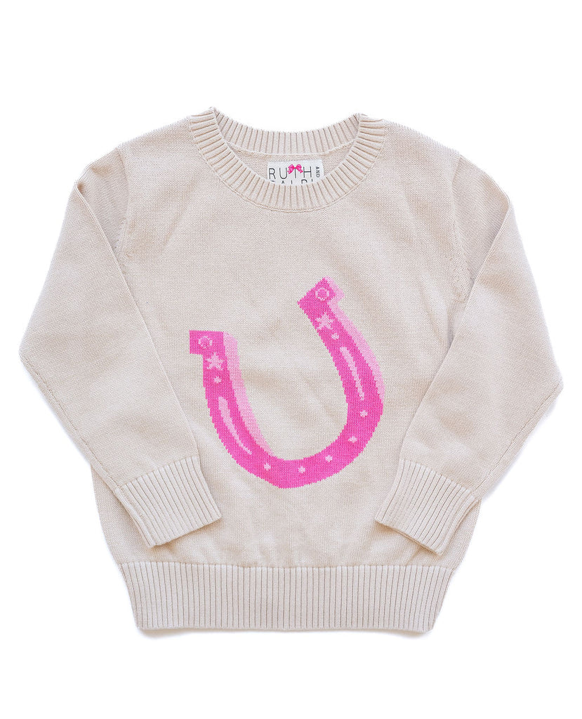 Ruth and Ralph Pink Horseshoe Sweater