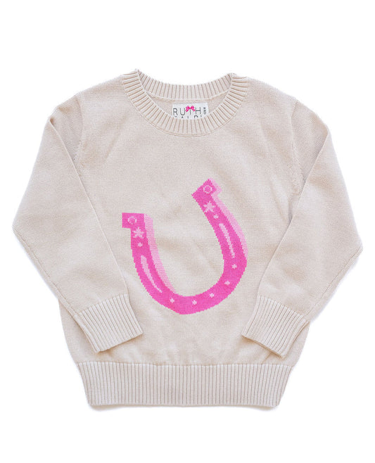 Ruth and Ralph Pink Horseshoe Sweater