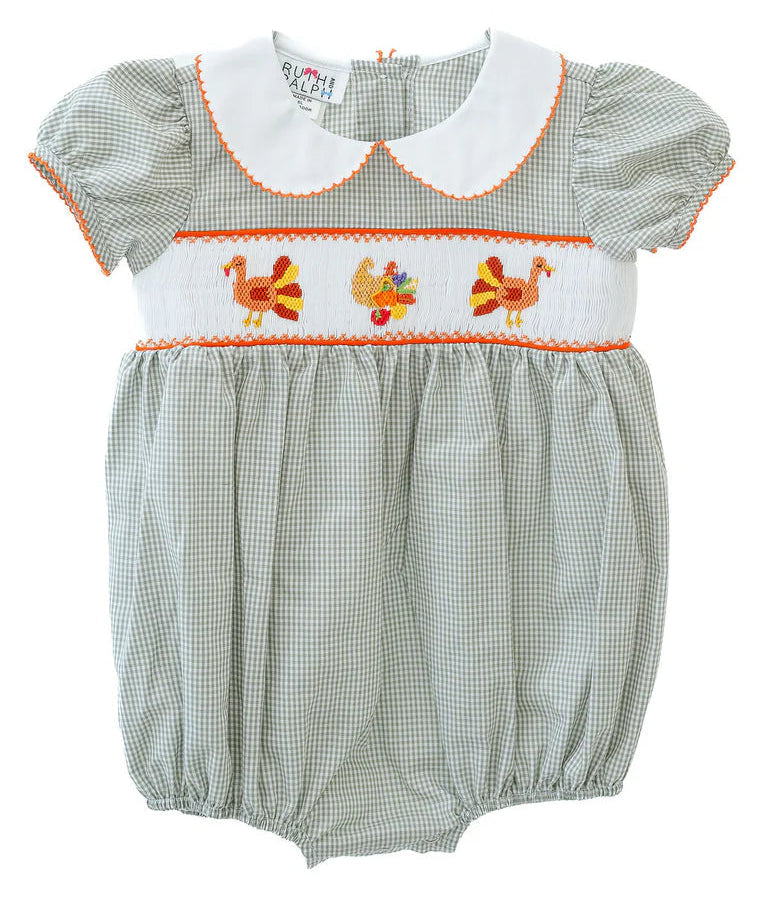 Ruth and Ralph Thanksgiving Smocked Eleanor Bubble