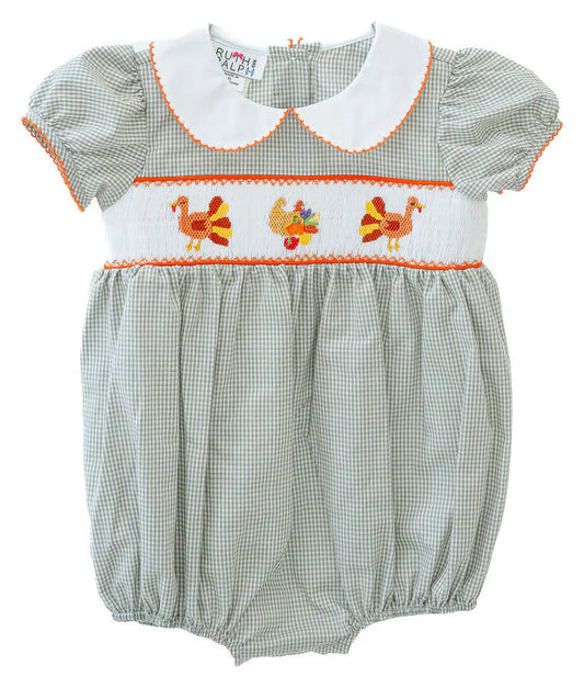 Ruth and Ralph Thanksgiving Smocked Eleanor Bubble