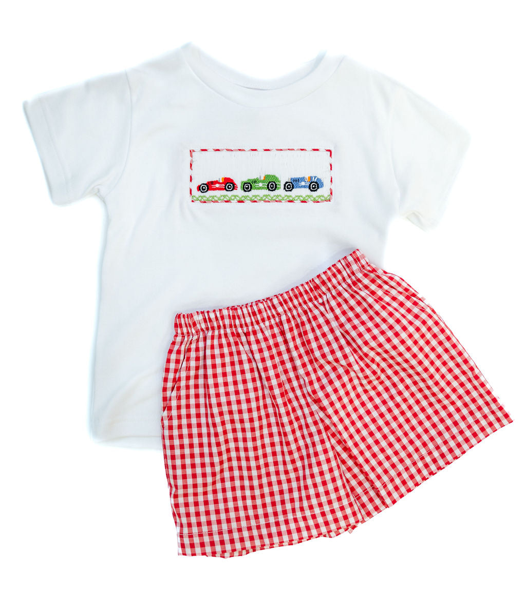 Ruth and Ralph Race Car Beau Shorts Set