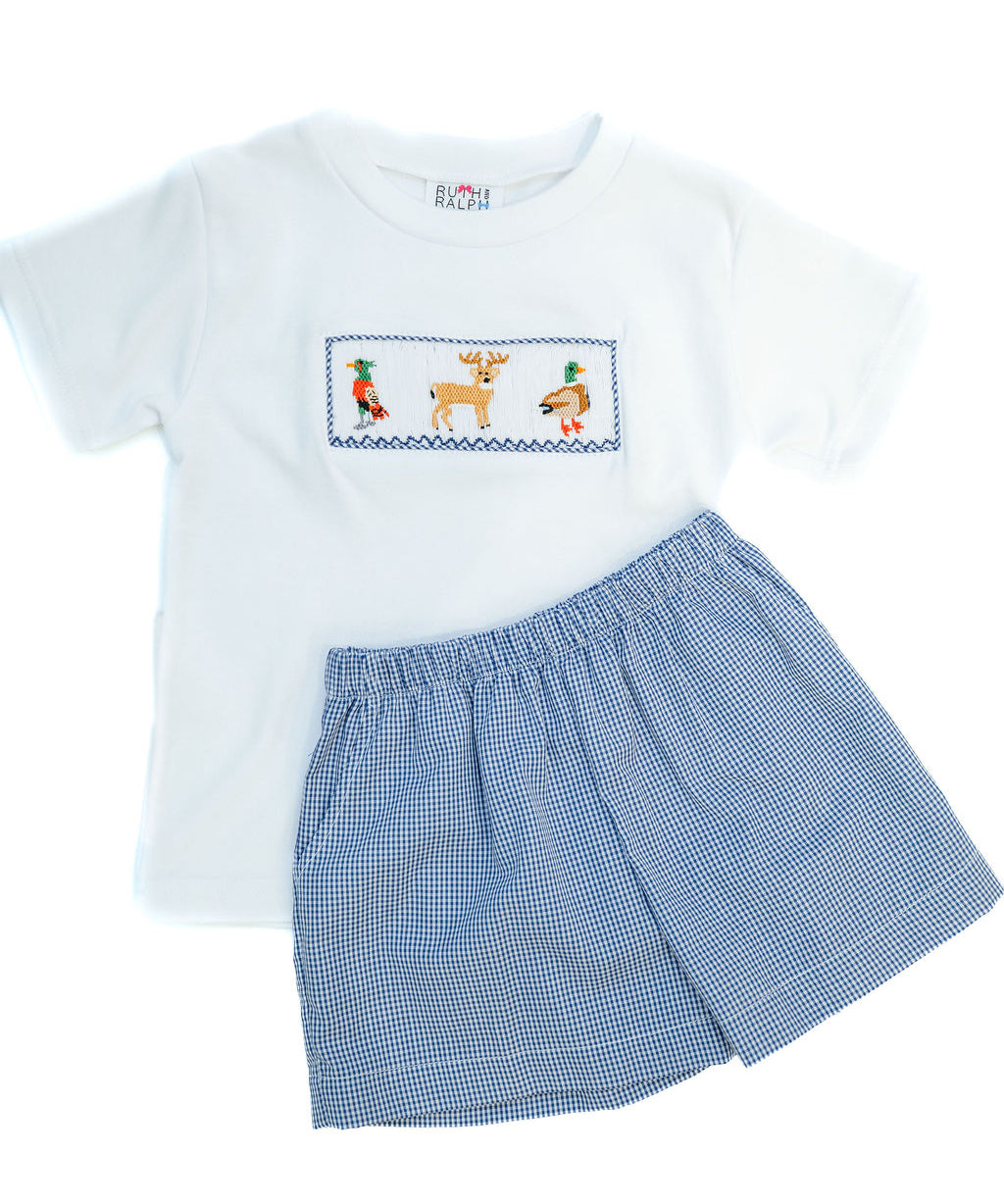 Ruth and Ralph Pheasant, Deer and Duck Beau Shorts Set
