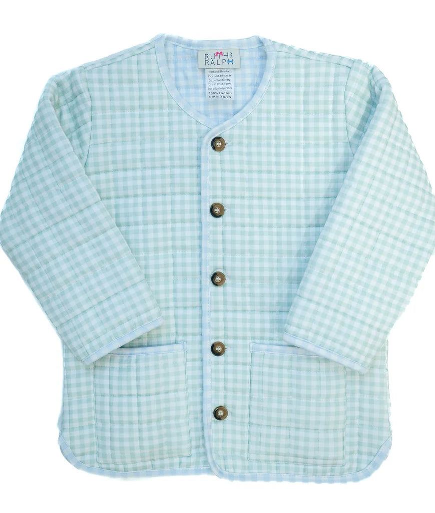 Ruth and Ralph Light Green Gingham Quilted Jacket