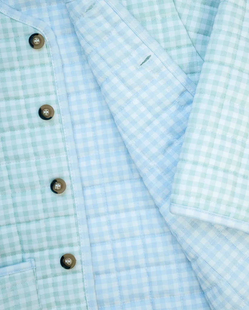 Ruth and Ralph Light Green Gingham Quilted Jacket