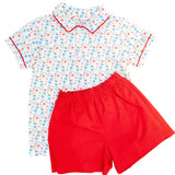 Ruth and Ralph Football Print Pima Shep Shorts Set