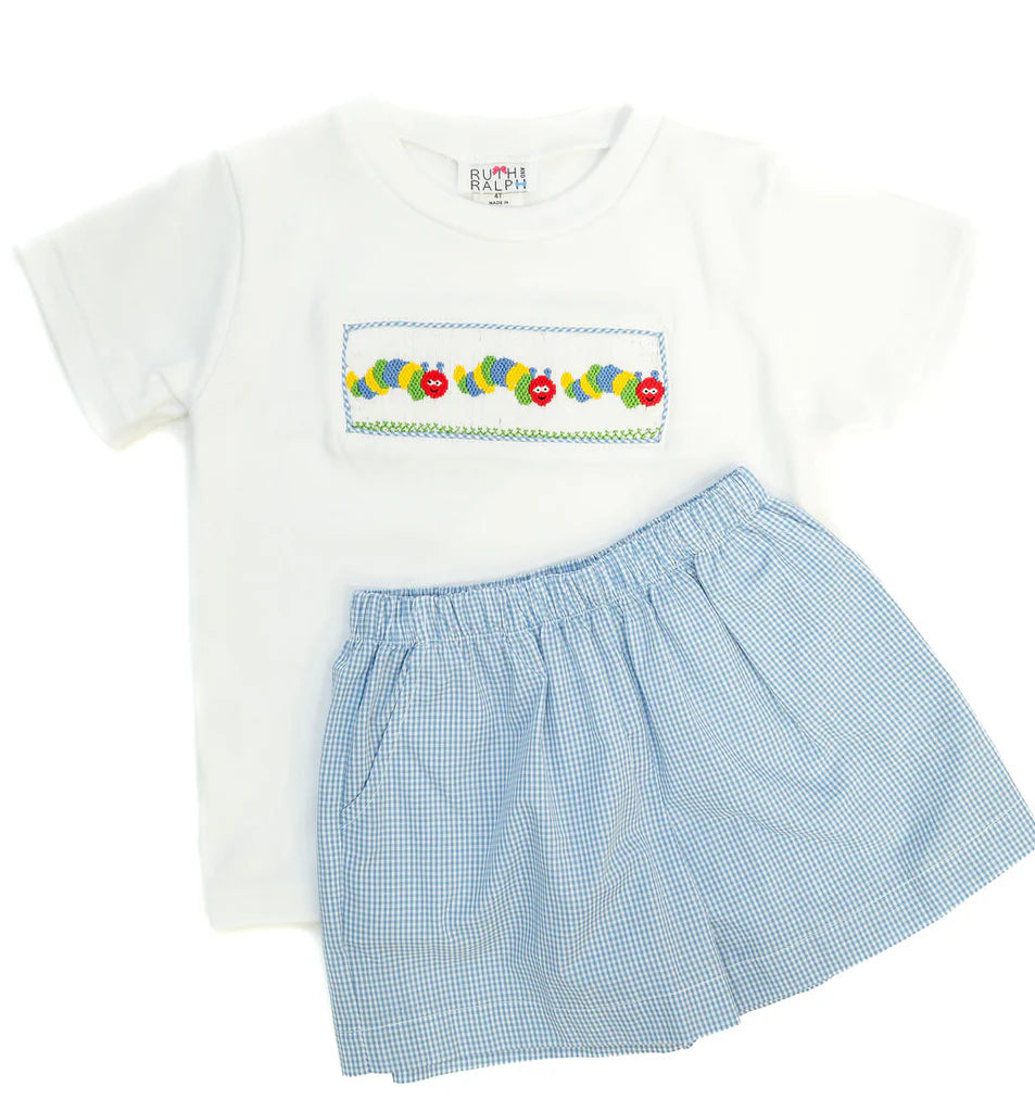 Ruth and Ralph Back to School Caterpillar Beau Shorts Set
