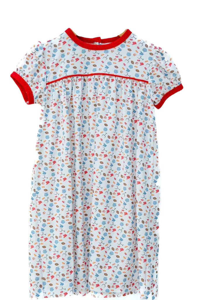 Ruth and Ralph Football Print Pima Catherine Dress