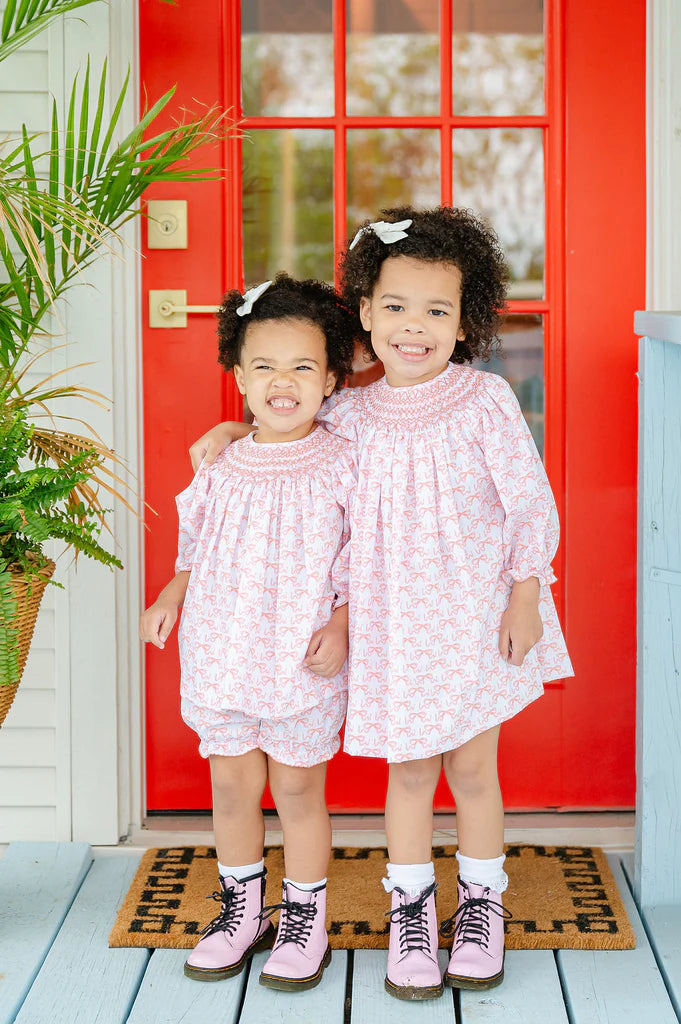 Ruth and Ralph Bows Smocked Annabelle Bloomer Set