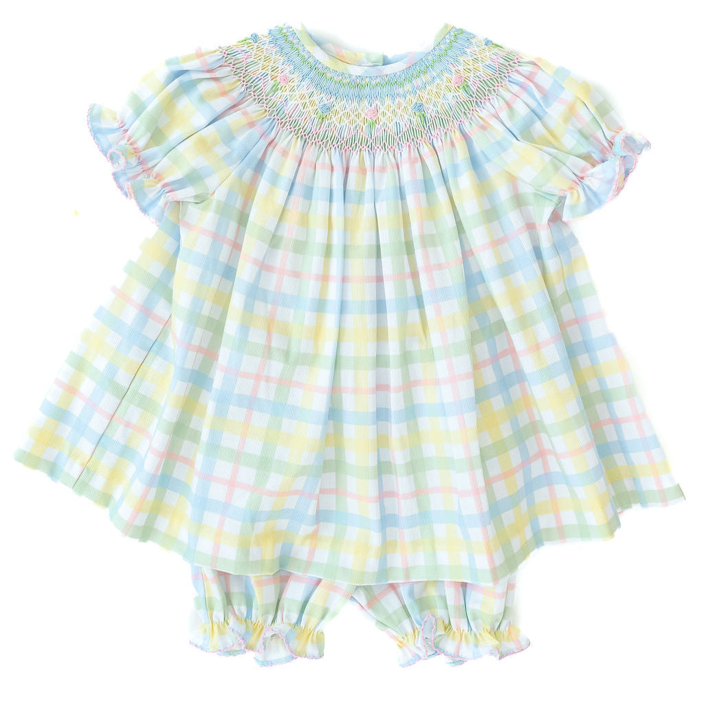 Ruth and Ralph Pastel Plaid Annabelle Bloomer Set