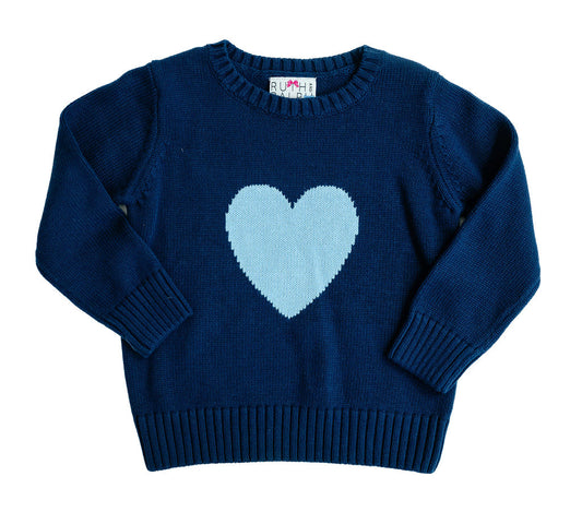 Ruth and Ralph Blue Heart Sweater