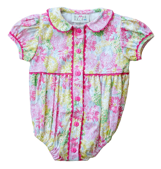 Ruth and Ralph Colorful Floral Front Button Bubble