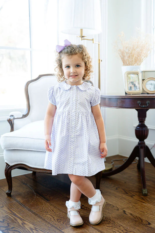 Ruth and Ralph Purple Floral Front Button Dress