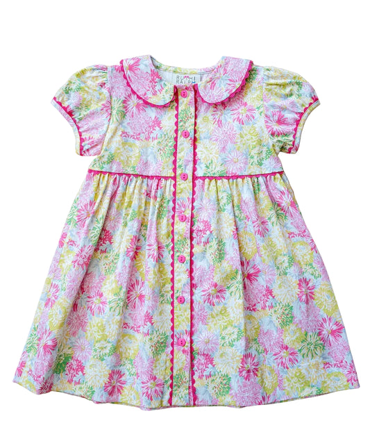 Ruth and Ralph Colorful Floral Front Button Dress