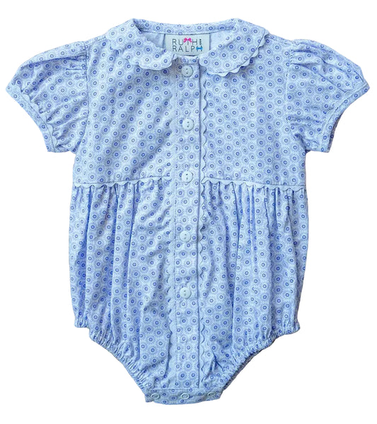 Ruth and Ralph Purple Floral Front Button Bubble