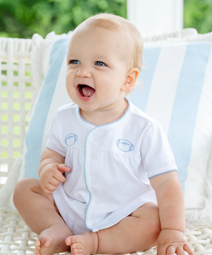 Ruth and Ralph Blue Football Layette Set