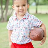 Ruth and Ralph Football Print Pima Shep Shorts Set