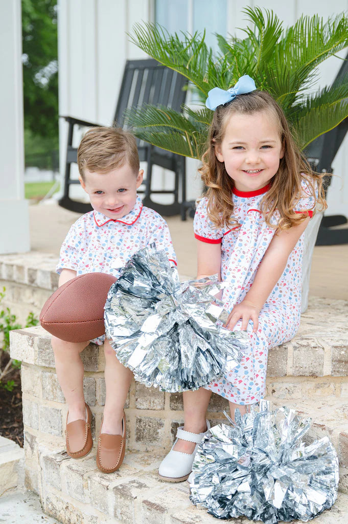 Ruth and Ralph Football Print Pima Catherine Dress