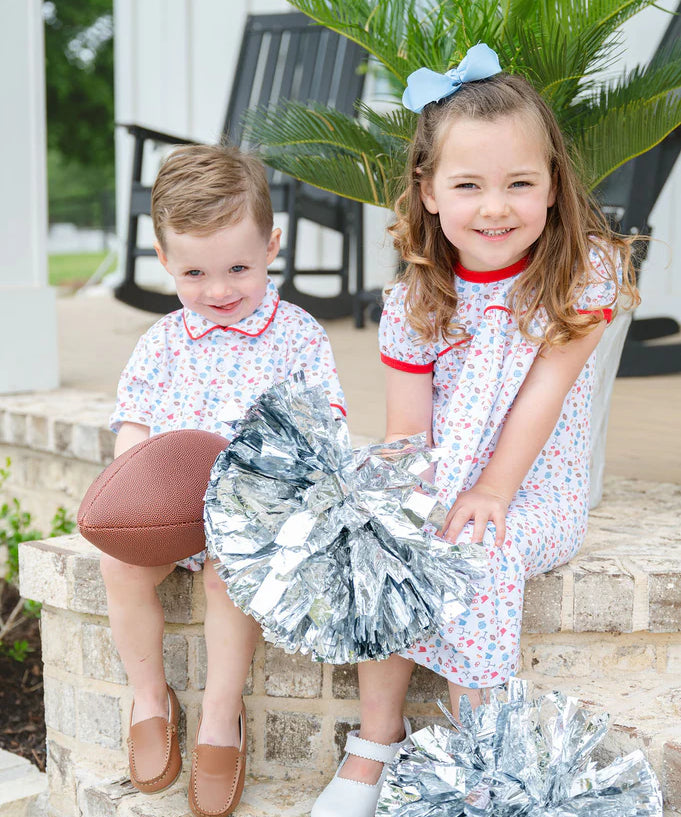 Ruth and Ralph Football Print Pima Catherine Dress